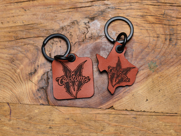 Leather Key Chains- Texas Shape