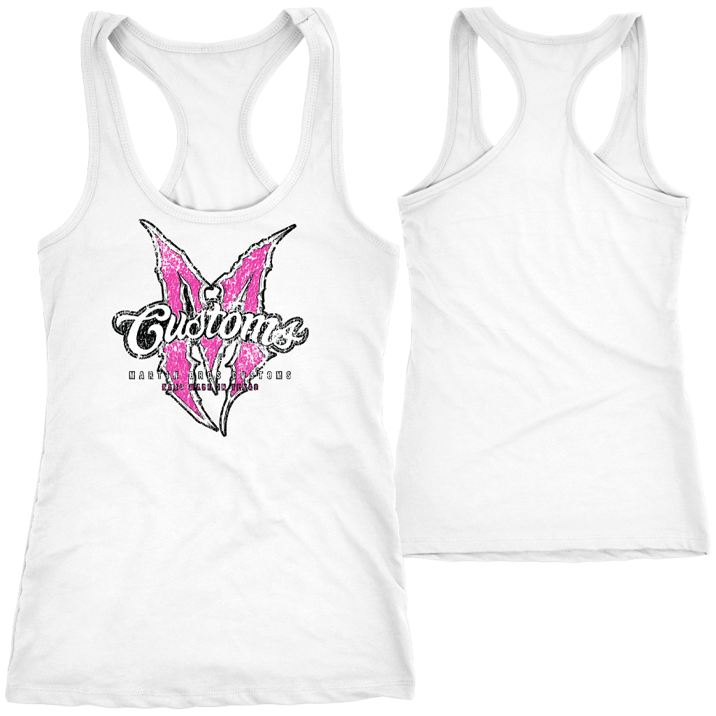LADIES PINK AND WHITE TANK – MARTIN BROS CUSTOMS